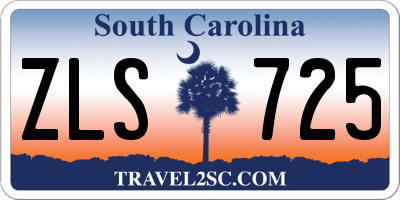 SC license plate ZLS725