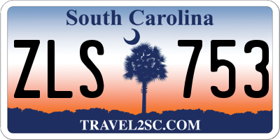 SC license plate ZLS753