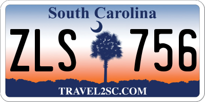 SC license plate ZLS756