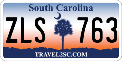 SC license plate ZLS763