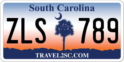 SC license plate ZLS789