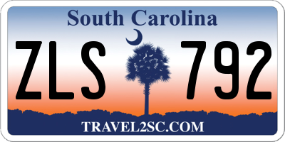 SC license plate ZLS792