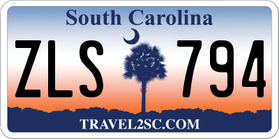 SC license plate ZLS794
