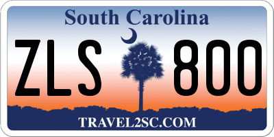 SC license plate ZLS800