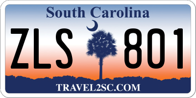 SC license plate ZLS801