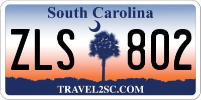 SC license plate ZLS802
