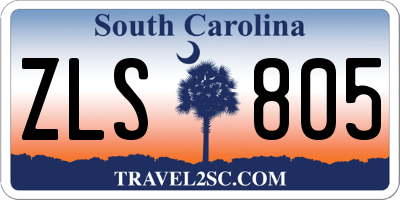 SC license plate ZLS805