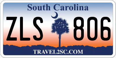 SC license plate ZLS806