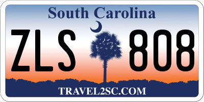 SC license plate ZLS808
