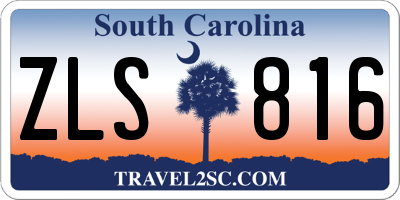SC license plate ZLS816