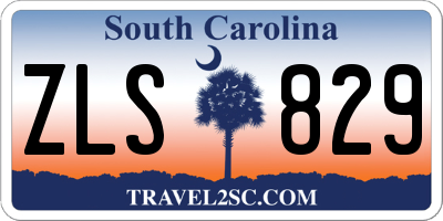 SC license plate ZLS829