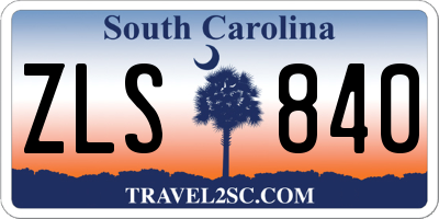 SC license plate ZLS840