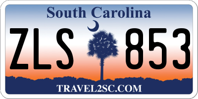 SC license plate ZLS853