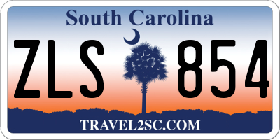 SC license plate ZLS854