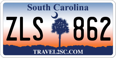 SC license plate ZLS862