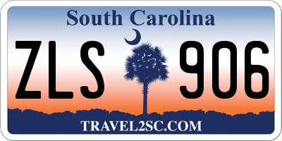 SC license plate ZLS906