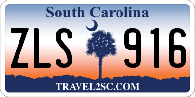 SC license plate ZLS916