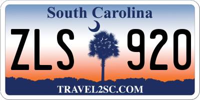 SC license plate ZLS920