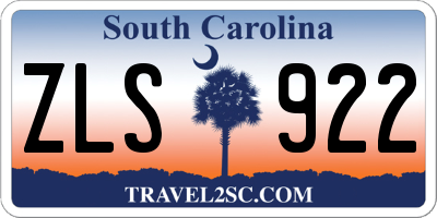 SC license plate ZLS922