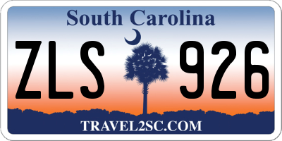 SC license plate ZLS926