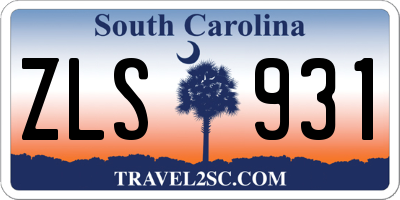 SC license plate ZLS931