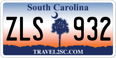 SC license plate ZLS932