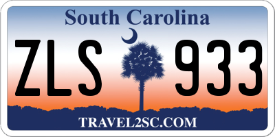 SC license plate ZLS933