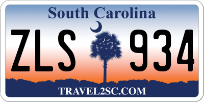 SC license plate ZLS934