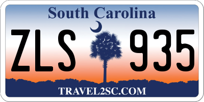 SC license plate ZLS935