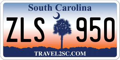 SC license plate ZLS950