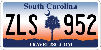 SC license plate ZLS952