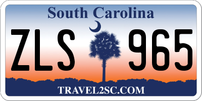 SC license plate ZLS965