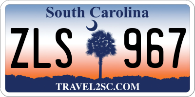 SC license plate ZLS967