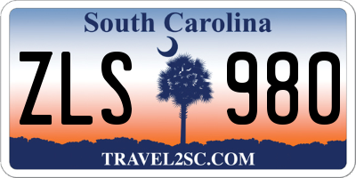 SC license plate ZLS980