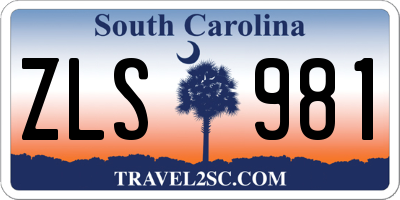 SC license plate ZLS981