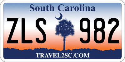 SC license plate ZLS982