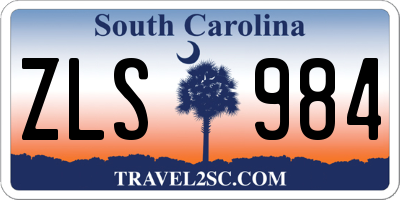 SC license plate ZLS984