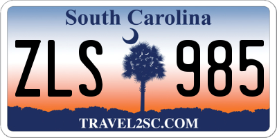 SC license plate ZLS985