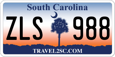 SC license plate ZLS988