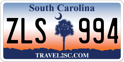 SC license plate ZLS994