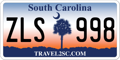 SC license plate ZLS998