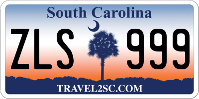 SC license plate ZLS999