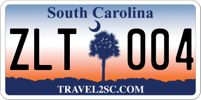 SC license plate ZLT004