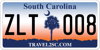 SC license plate ZLT008