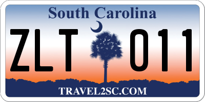 SC license plate ZLT011