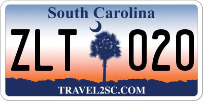 SC license plate ZLT020