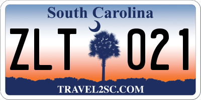 SC license plate ZLT021