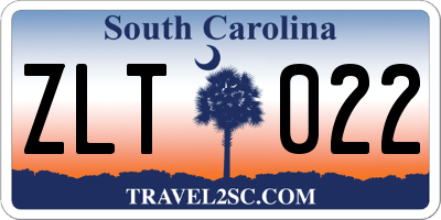 SC license plate ZLT022