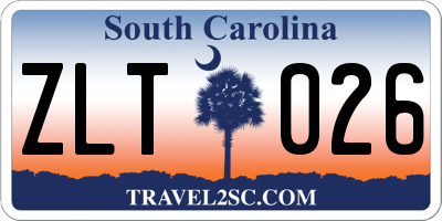SC license plate ZLT026