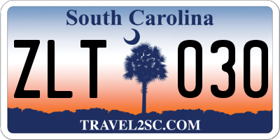 SC license plate ZLT030